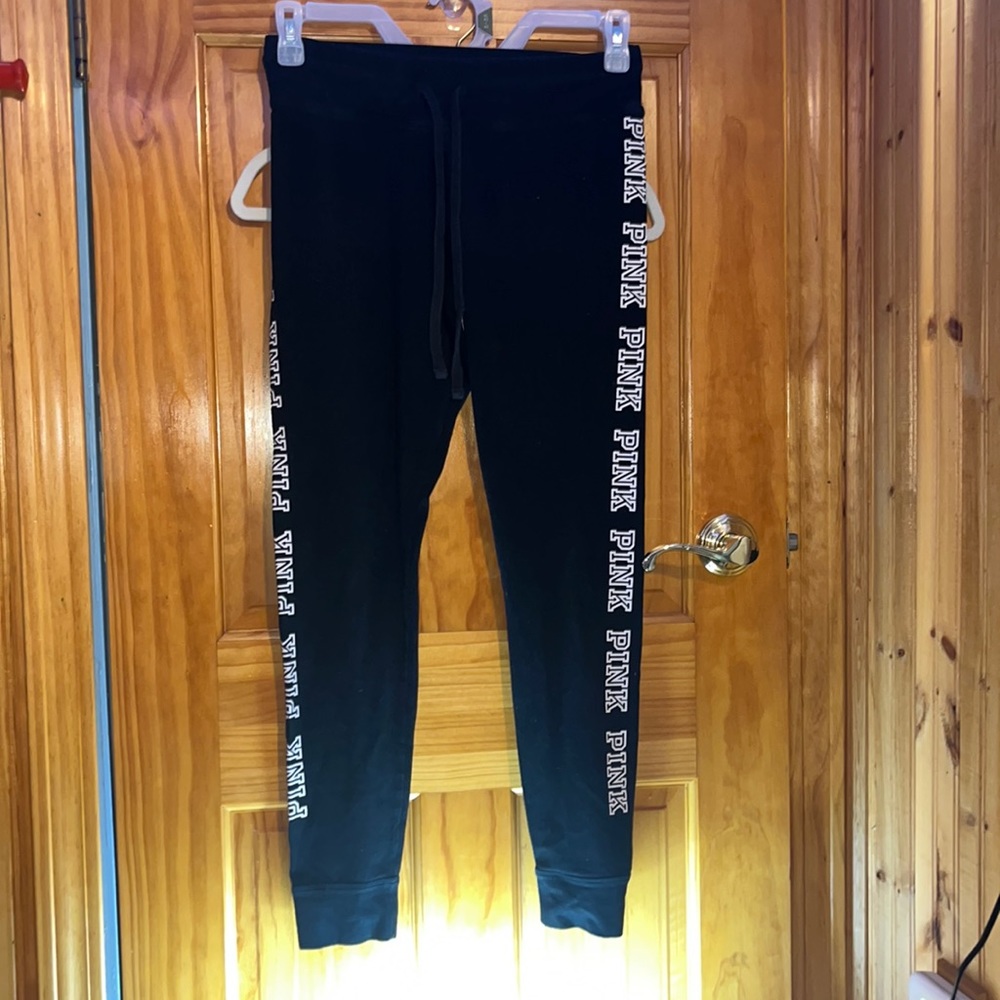 PINK Black and white jogger sweatpants